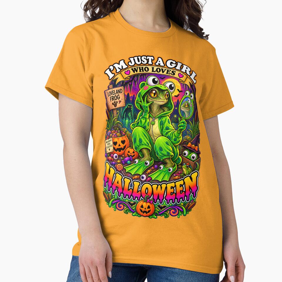 ⭐ CRYPT OR TREAT COLLECTION - CRYPTID - LOVELAND FROG IN FROG COSTUME - HOODED FROG ONESIES - GIRL - LOVELAND OHIO CRYPTID by WheelieGdArt