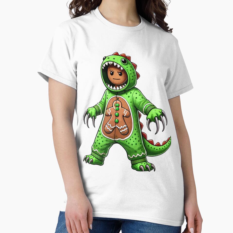 Gingerbread Man Wearing Dinosaur Costume Halloween Cosplay by Artistoos