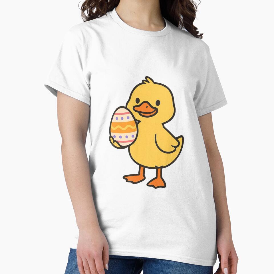 Cute Duck Holding Decorated Easter Egg – Fun Spring Animal Illustration by Confuzz1ed