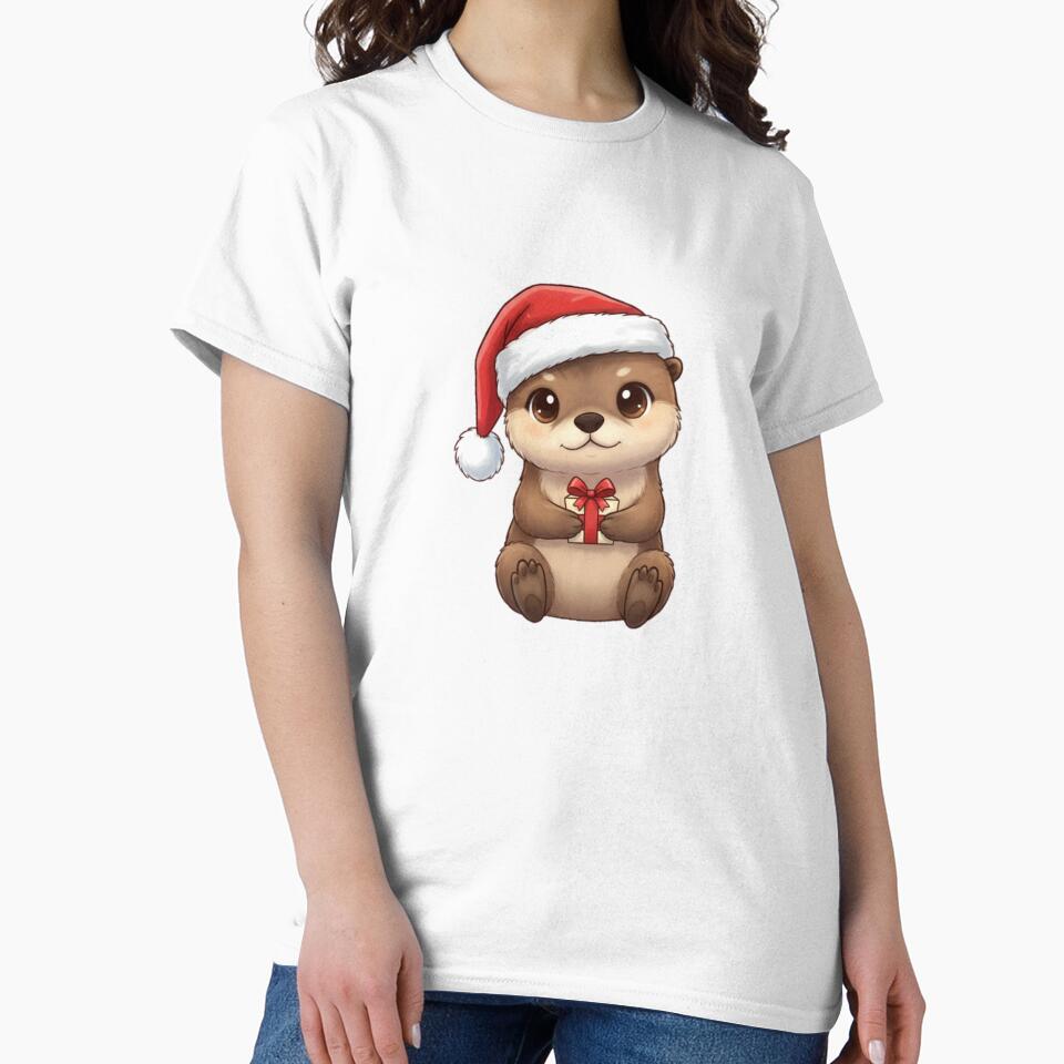 Cute Otter in Santa Hat | Cute Christmas by PFS-