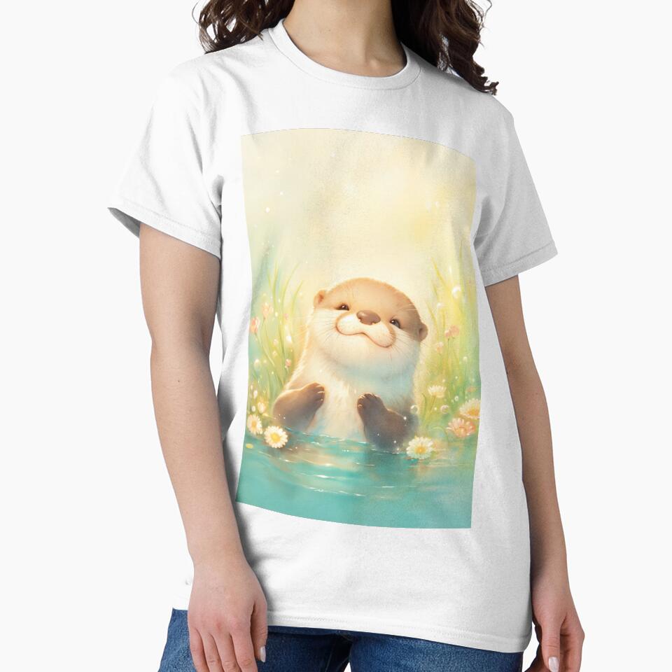 Happy Otter in a Tranquil Water Scene by AshiraCreations