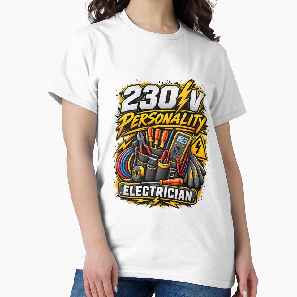 230V Personality – Electrician Humor Design by Vision-Vibe