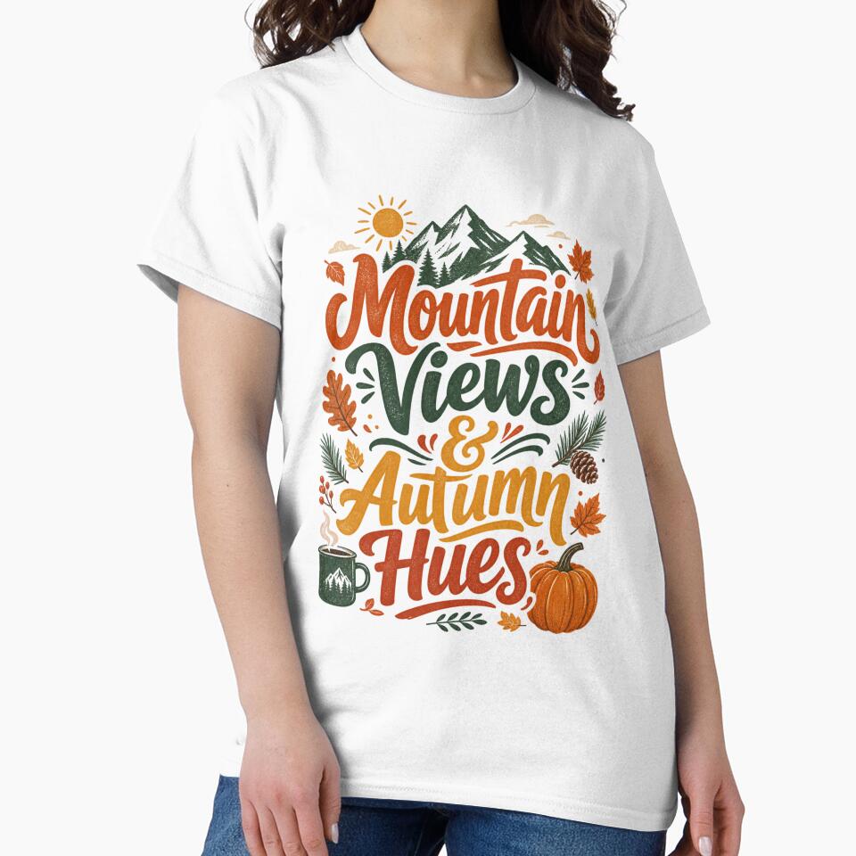 Mountain Views and Autumn Hues | Fall Hiking Design | Mountain Lover Gift by PrintSparkDesigns