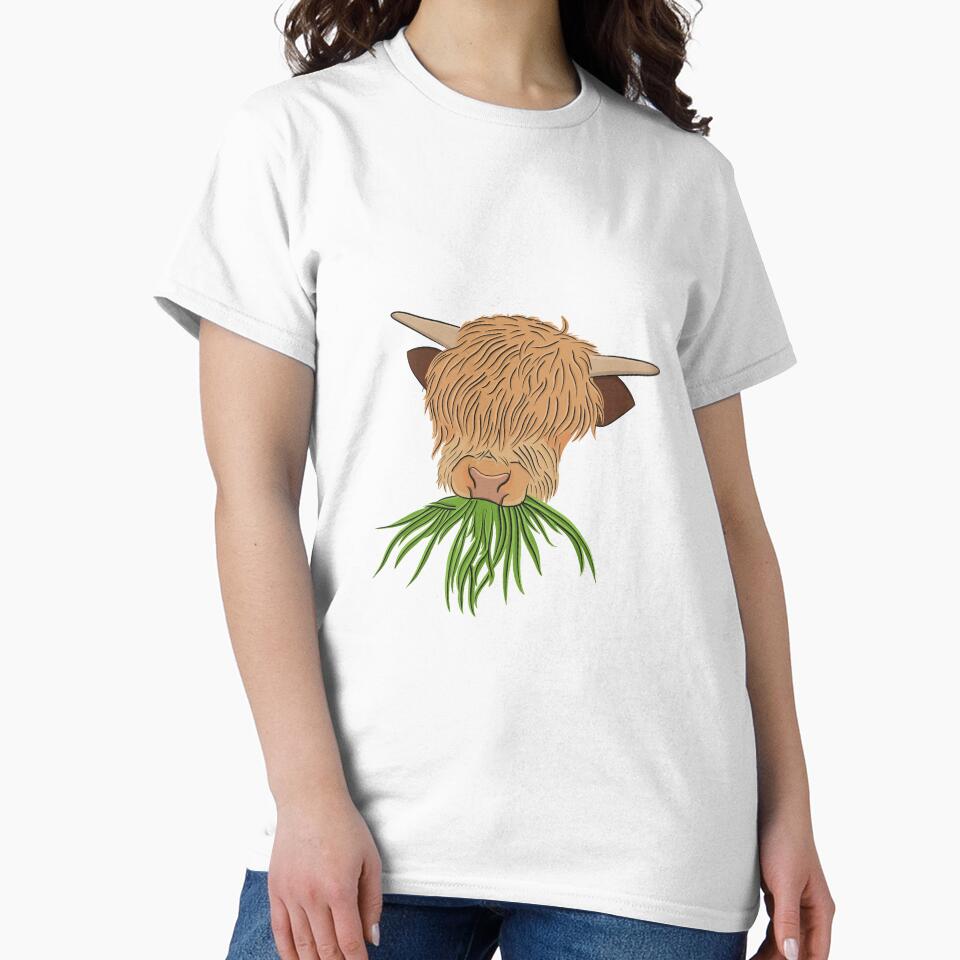 Grazing baby highland cow by littlethistle