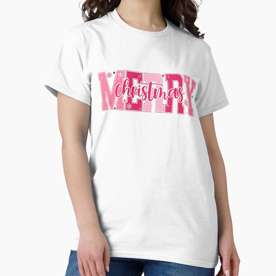Pink Merry Christmas Varsity, Merry Christmas, Christmas by Davidkoci
