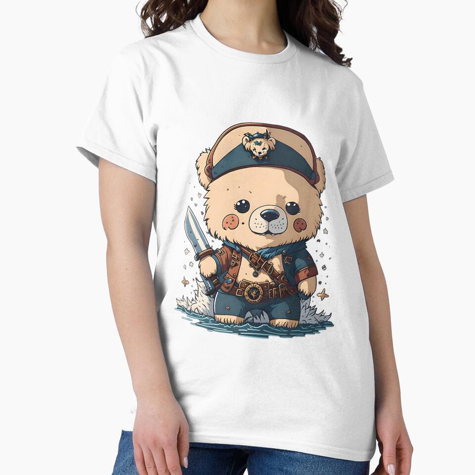 Kawaii Adorable Cartoon Pirate Polar Bear Design by MoxieVibe