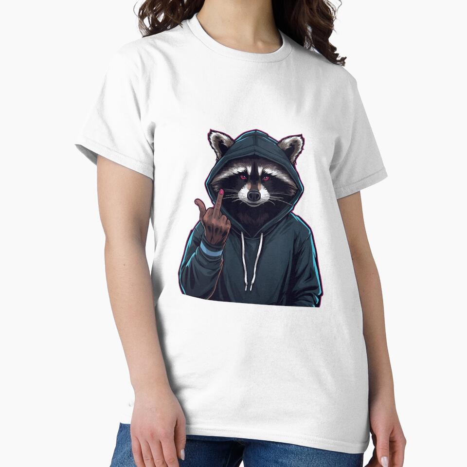 Cool Raccoon Hoodie Streetwear – Funny Attitude Animal Sticker | Urban Style Design by LuxurySarahh