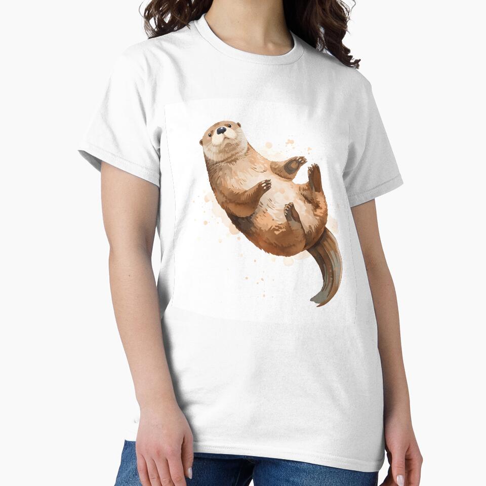 Sea Otter Watercolor Painting by RawNaturePrints
