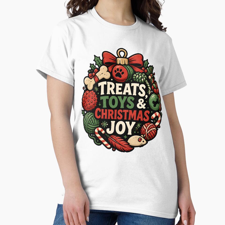 Treats Toys and Christmas Joy Dog Cat Toy Ornament Design by KristenosNehk