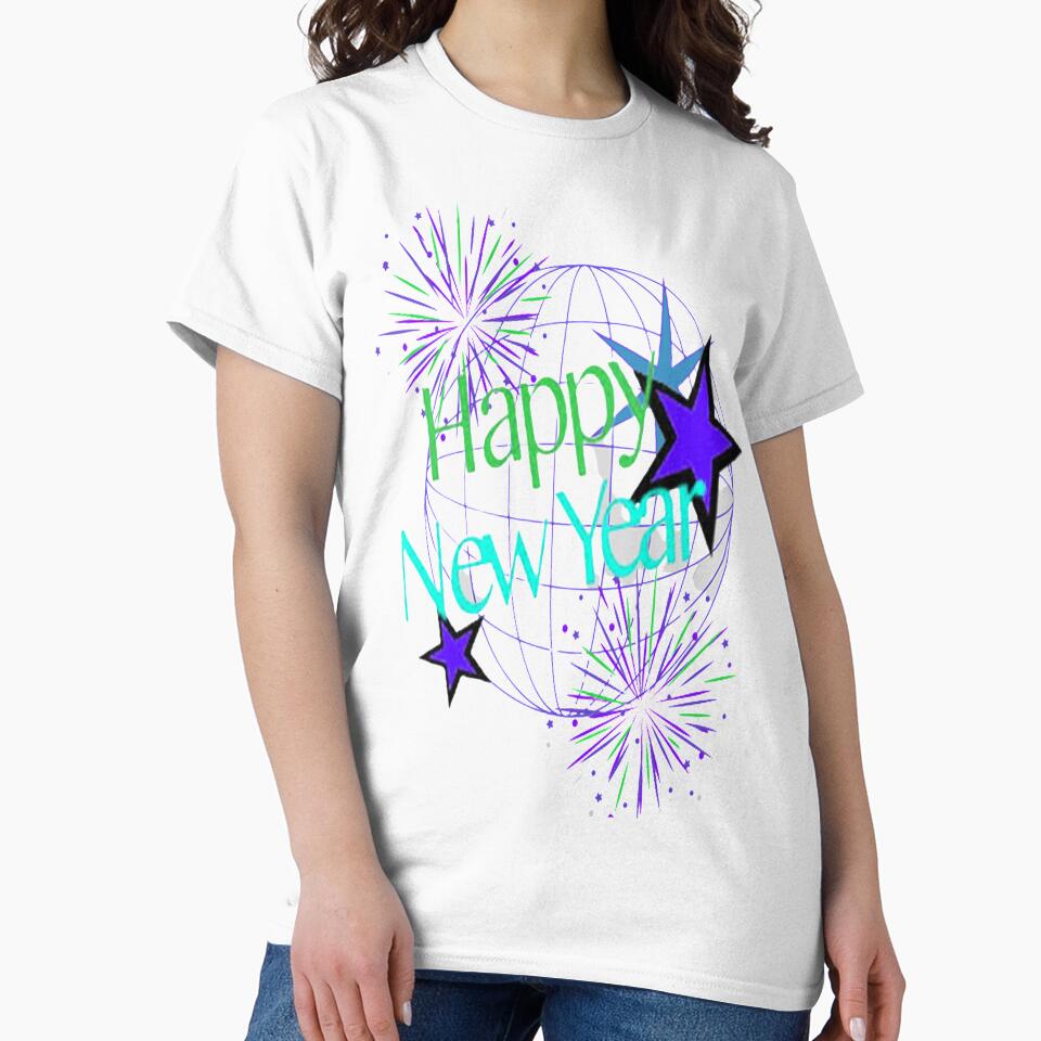 Happy New Year Abstract Lettering Design with Stars,3, Howdy New Year,New Years Celebration, New Years Eve Countdown by Adri Barnard