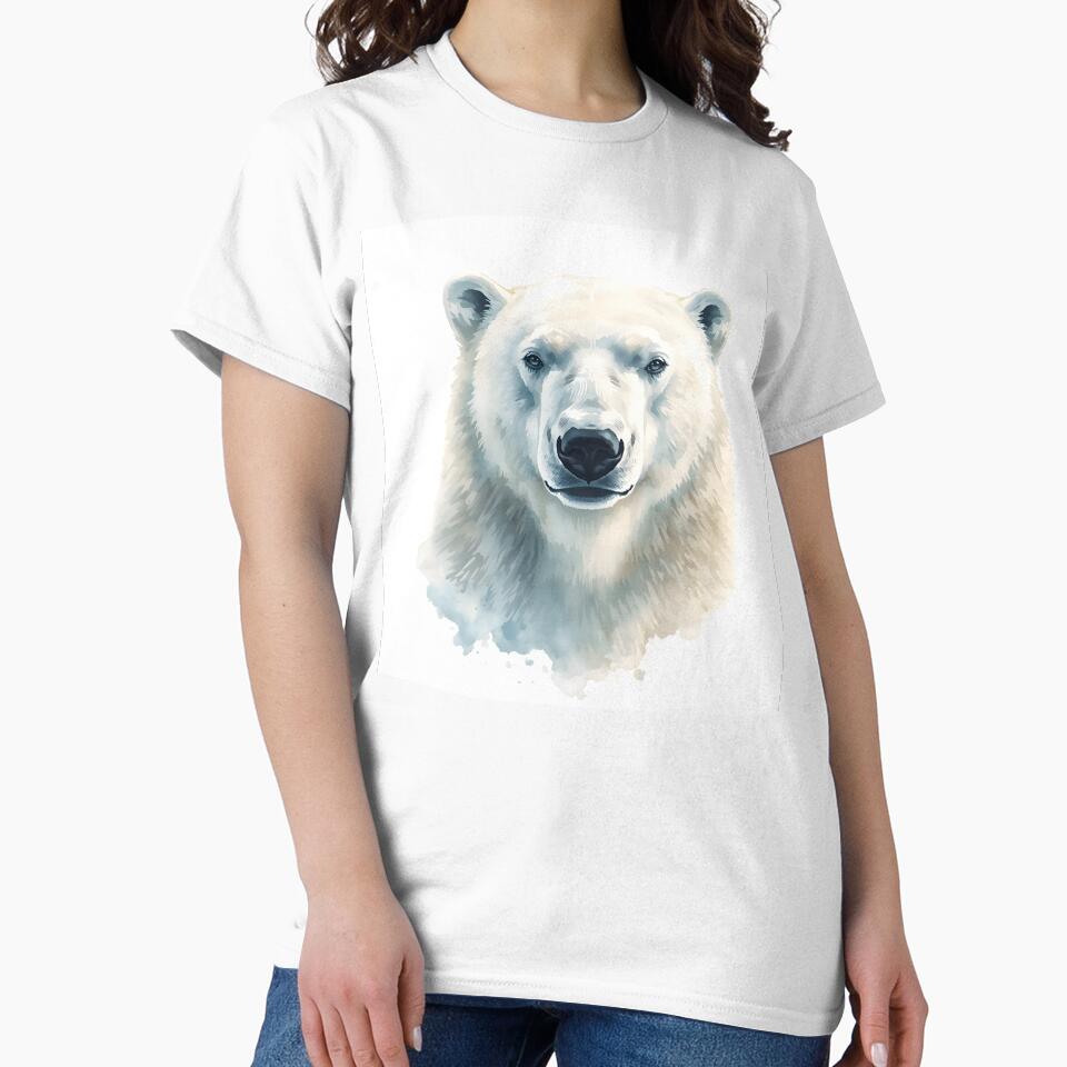 Polar Bear Watercolor Painting by RawNaturePrints