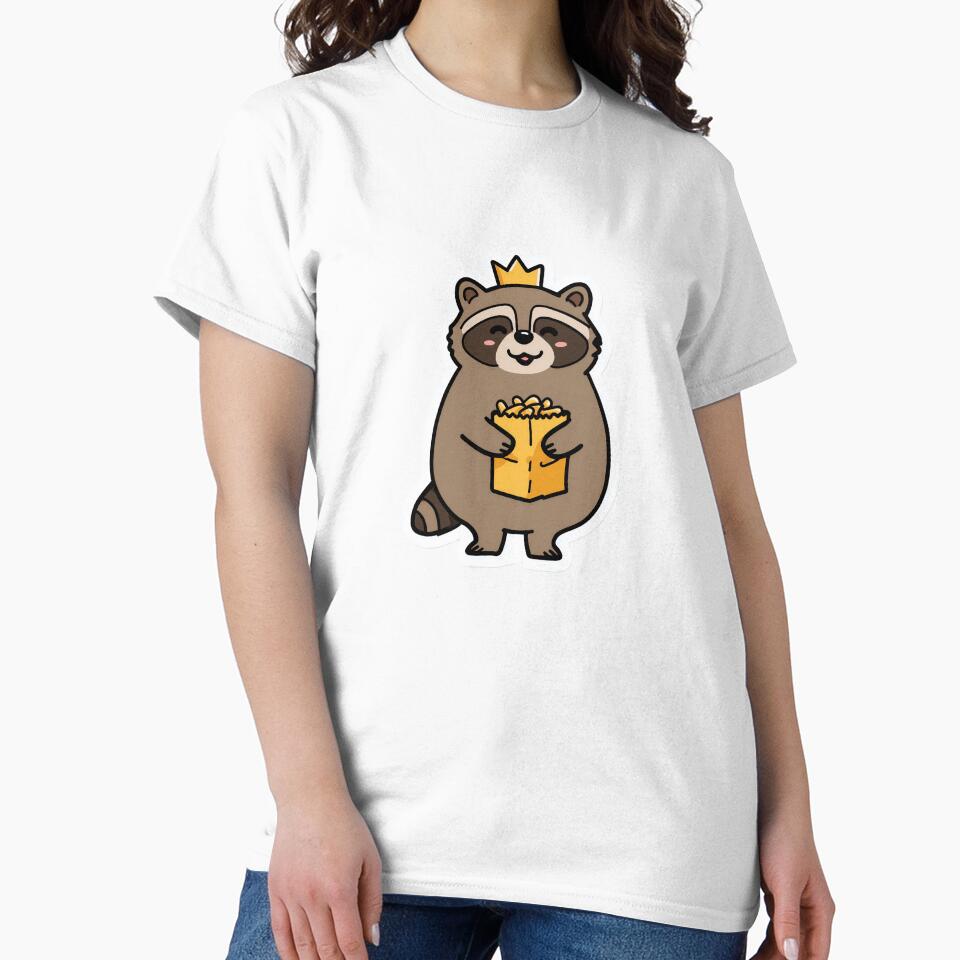 Short King Raccoon With Snacks Funny Trash Panda by StickerMan17