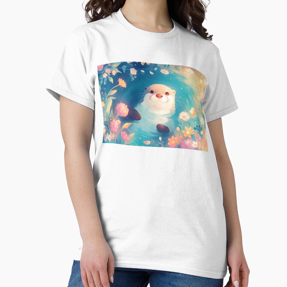 Otter Frolic in a Pond of Flowers by AshiraCreations