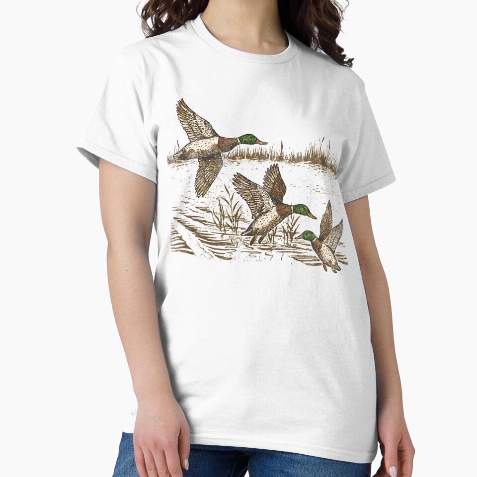 Vintage Mallard Ducks Flying Waterfowl Marsh Hunting Wildlife Graphic by Thedustyart