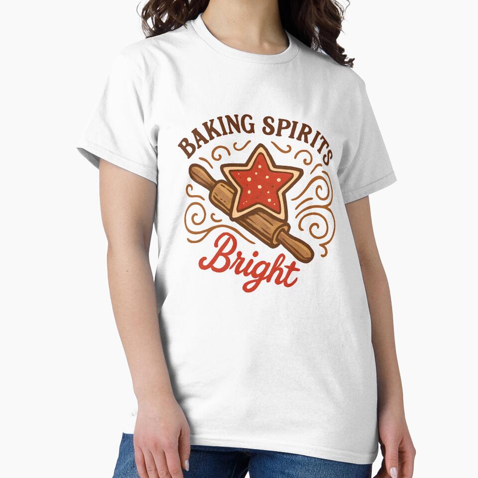Baking Spirits Bright | Christmas Baking Tee, Sweater & Mug by TJTDesignss
