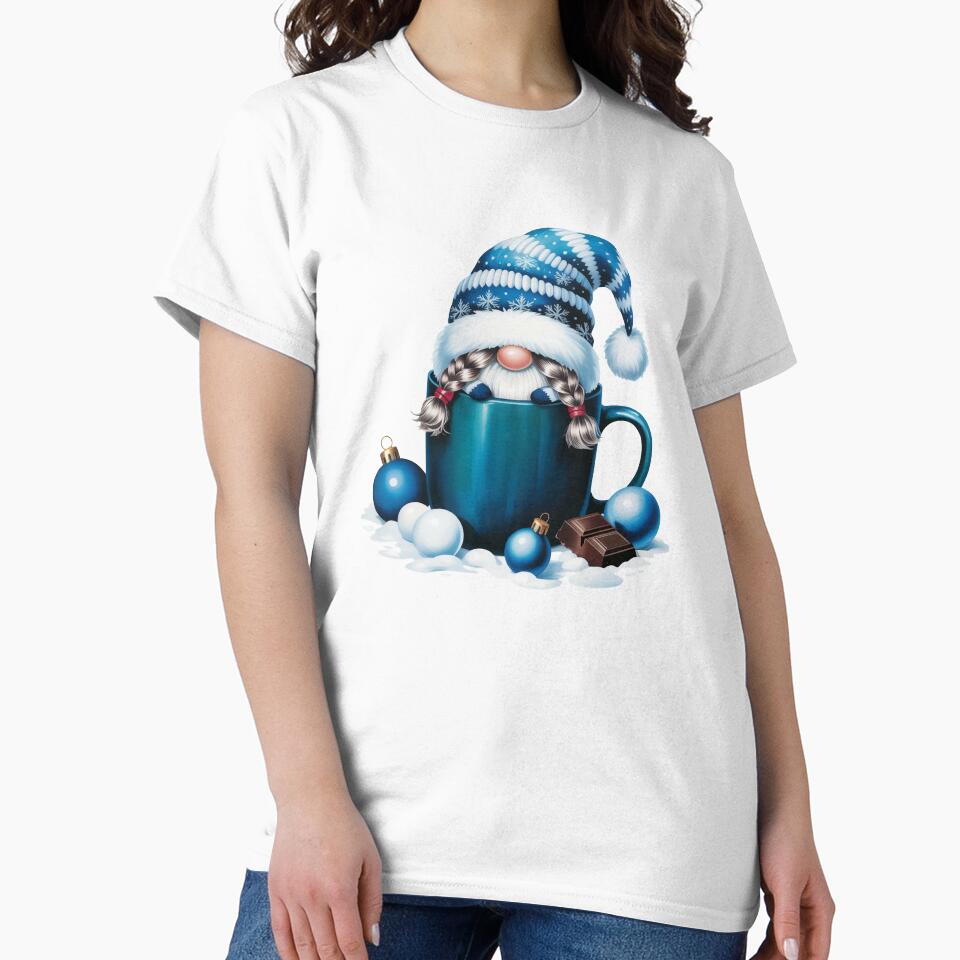 Blue Christmas Gnome in mug by jkrphoto