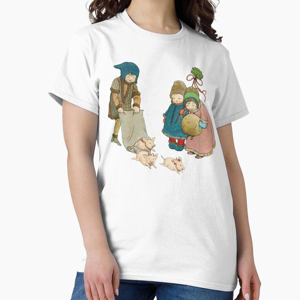 Winter Wonderland, Winter Christmas Children with Pigs by OneAction