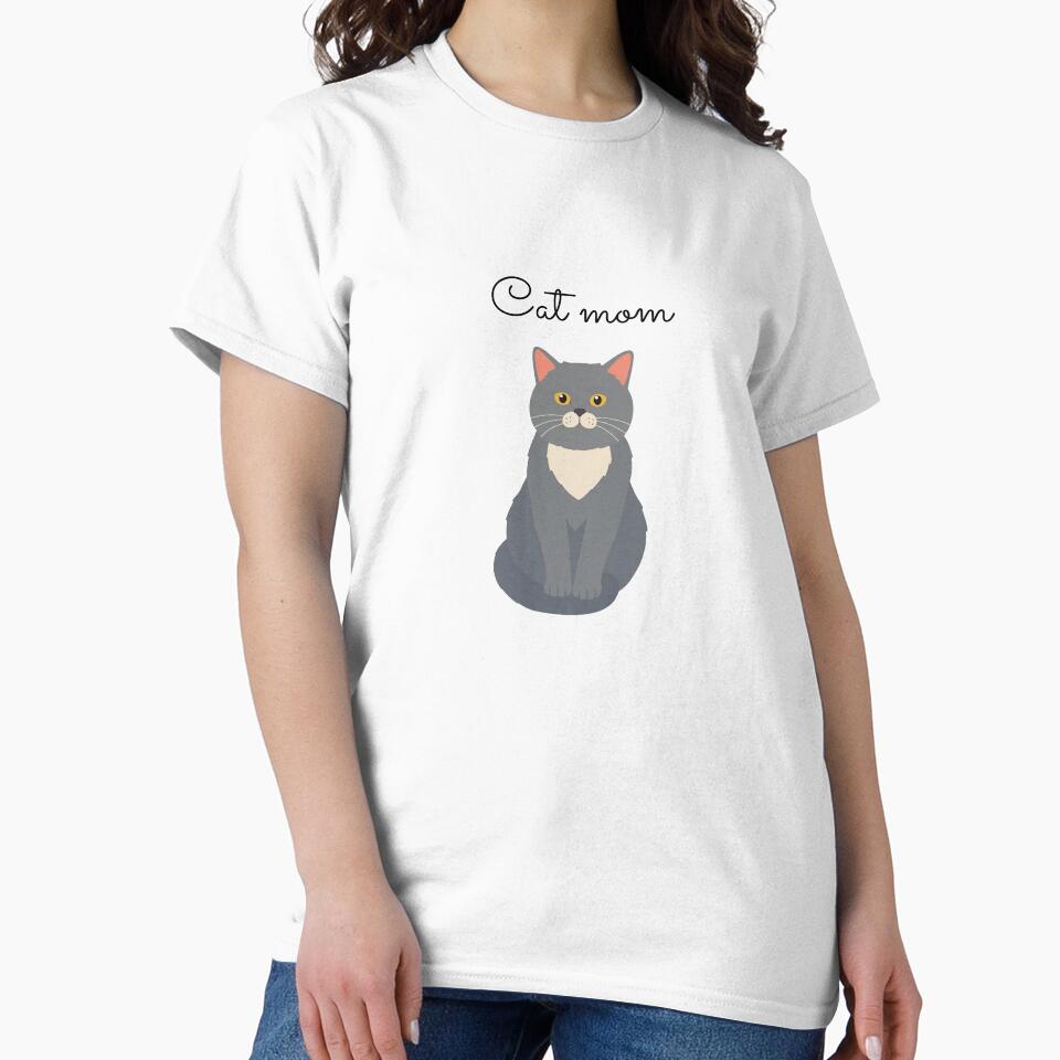 cat mom grey cat by my-trendy-shop