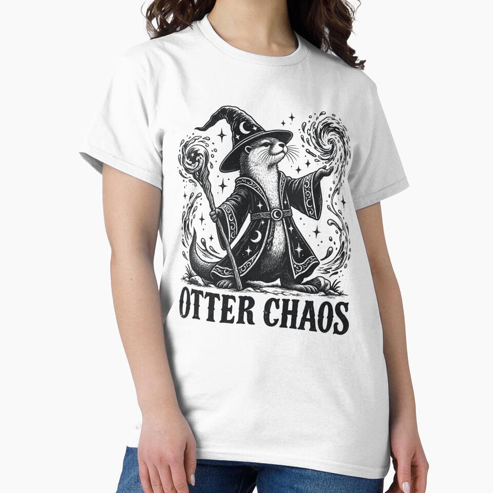 Otter Chaos Funny River Otter Wizard, Otter Pun Humor by gordonbwyashop