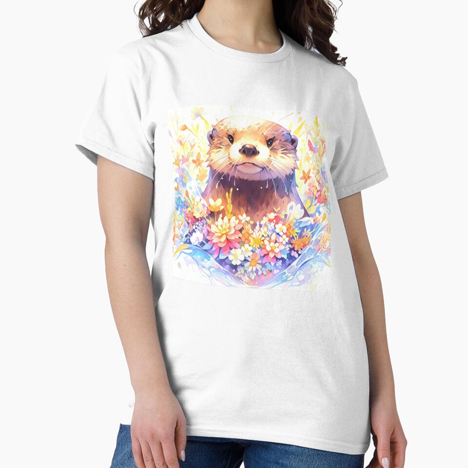 Cute Pastel Watercolor Otter by TheAnimalZ00