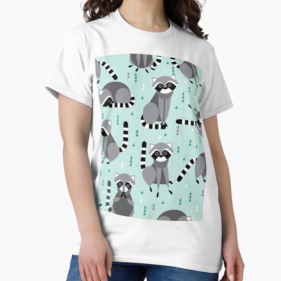 Baby Raccoons On Light Blue by SweetPea49