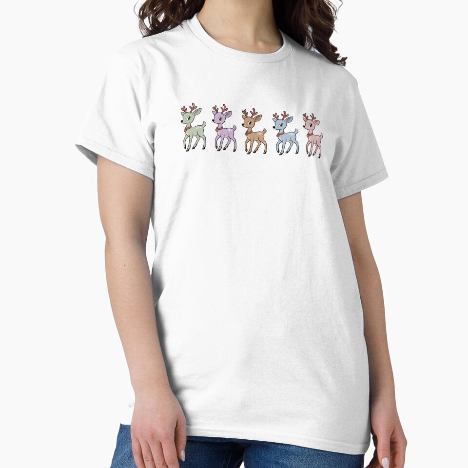 Retro Christmas Reindeers in Pastel Colors by ellealsopaints