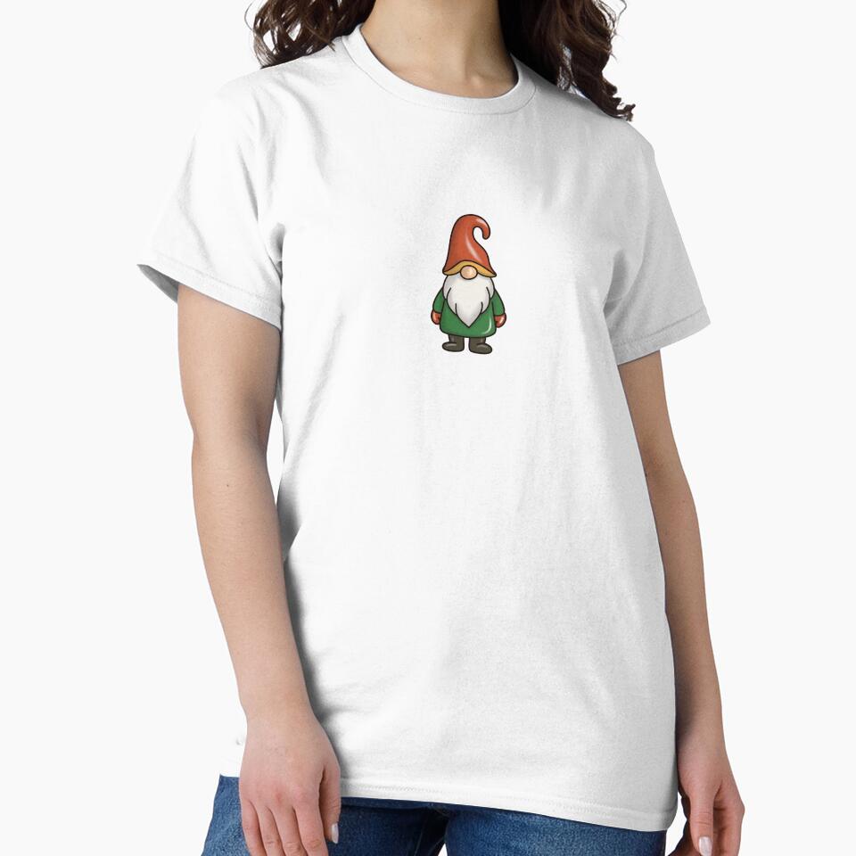 Cute Christmas Gnome – Classic Color Line Art | Holiday Scandinavian Gnome Illustration by CinthyaNovae