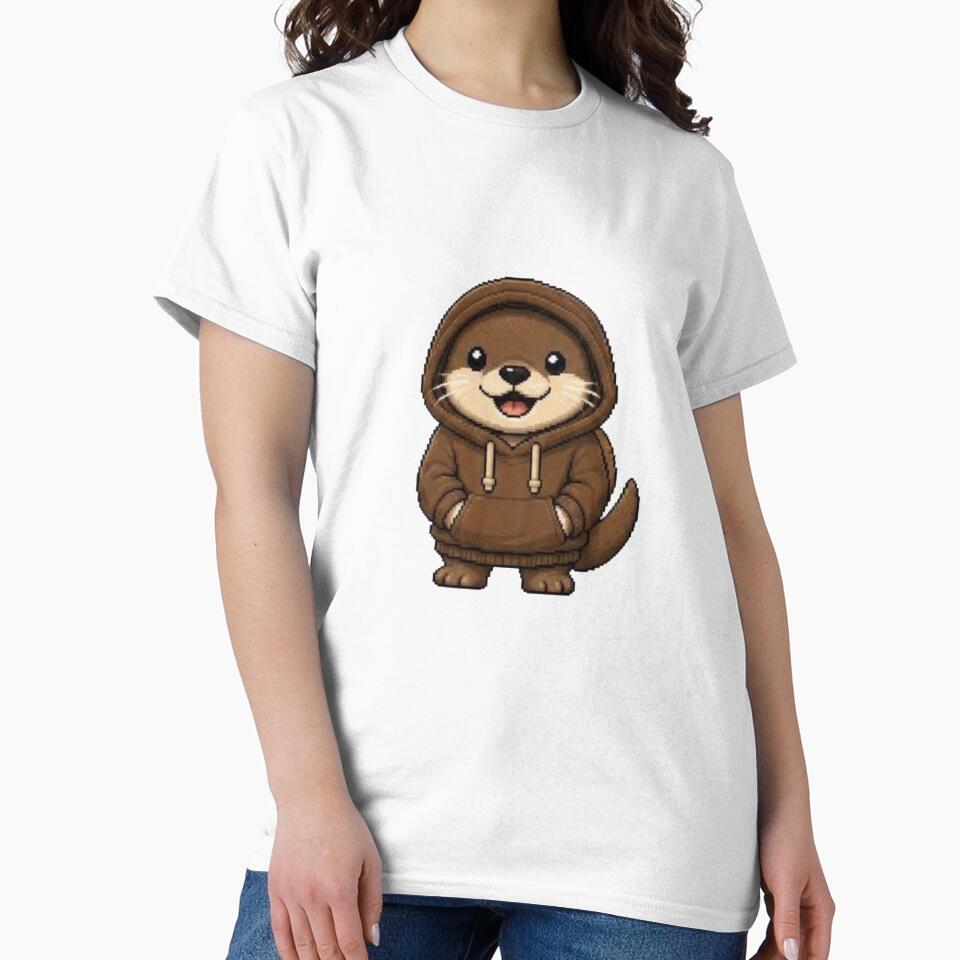 Pixel Hoodie Otter – Cozy Retro Pixel Style by Icareis-Studios