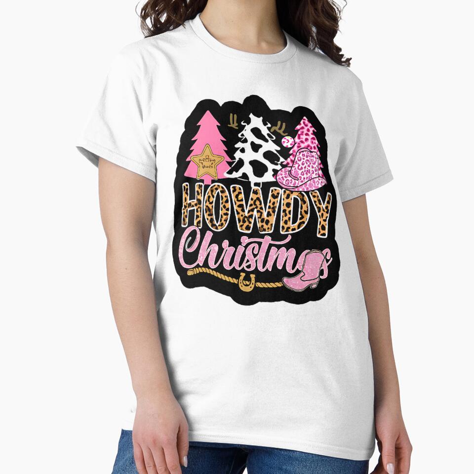 Howdy Christmas Cowboy Western Santa T-Shirt – Funny Country Holiday Tee by Herield