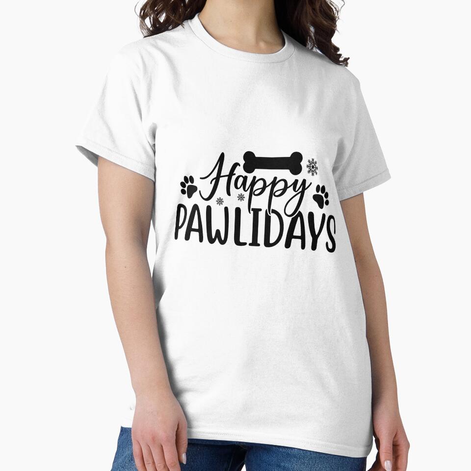 Christmas Dog Happy Pawlidays Funny Holiday Vibes Design by FuzionRaptor