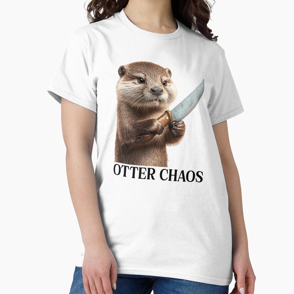 Angry Otter With Knife Otter Chaos by RockFireMerch