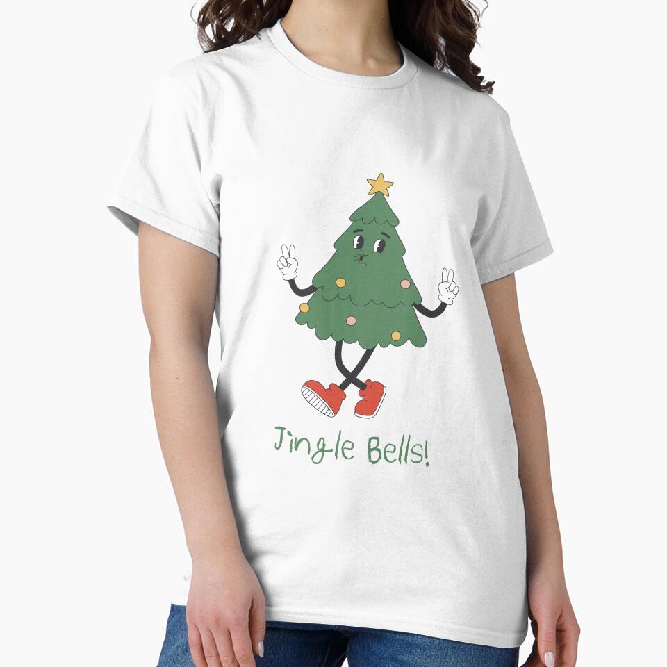 Jingle Bells – Cute Dancing Christmas Tree Illustration by HappySoulCentre