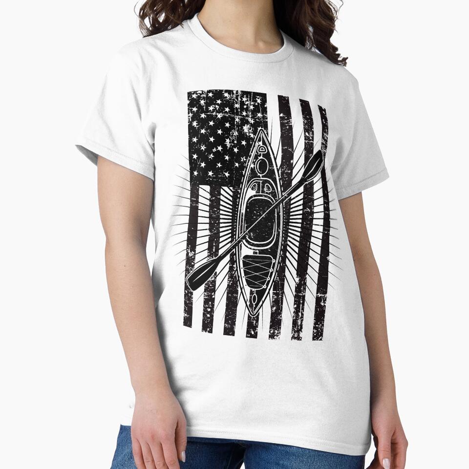 Cool Kayak Kayaking Boating Summer USA Flag by CoolCreative