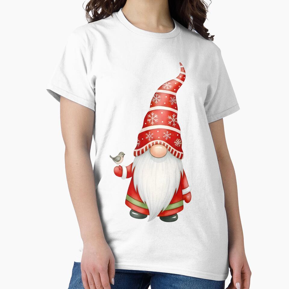Christmas Gnome with Bird by debbiedoodarday