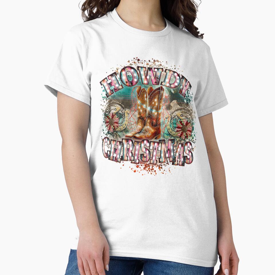 Howdy Christmas Western Boots Country Holiday by janellexyb