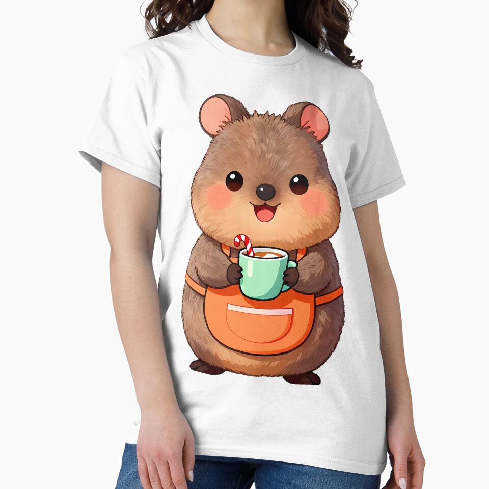 Cute Quokka Barista with Peppermint Hot Cocoa Icon by pumsquare