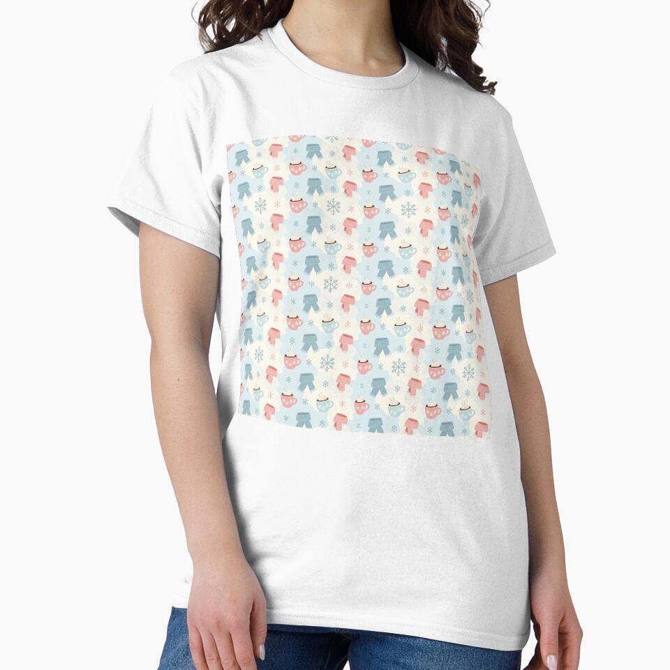Cozy Winter Pastel Pattern with Coffee and Snowflakes by Fandom Universe