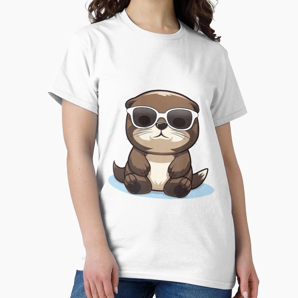 Cute Baby Otter Wearing Cool Sunglass by quotopia