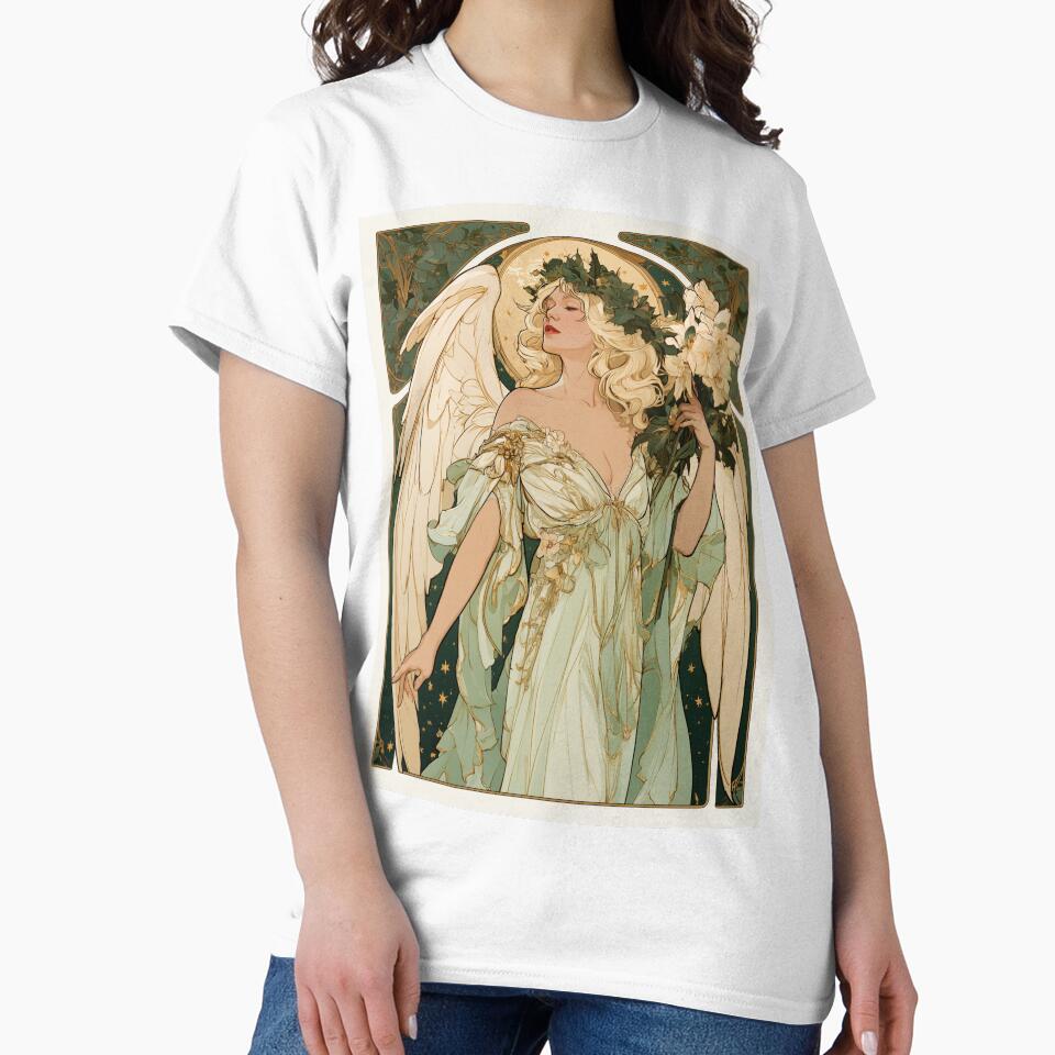 Art nouveau Christmas angel card by MendaciousMina