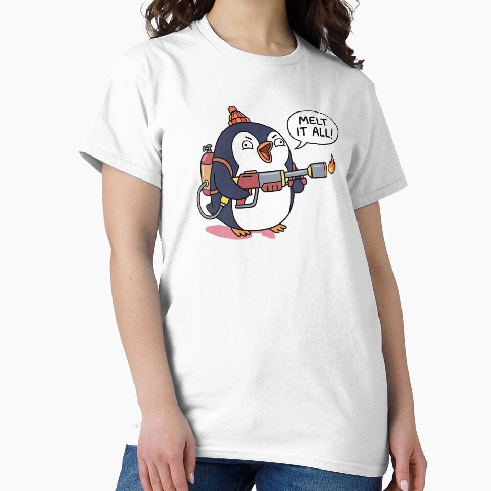Funny Penguin Flamethrower Melt It All Meme by jeshands