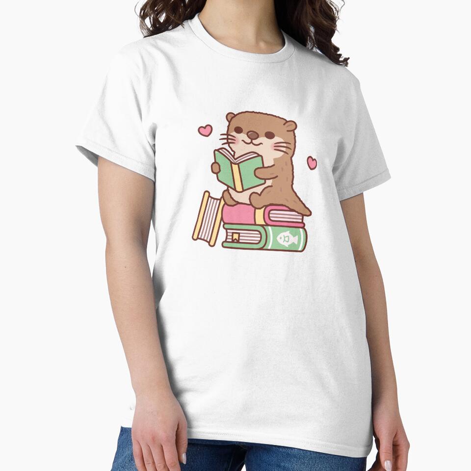 Cute Otter Sits Atop Of Books To Read by rustydoodle