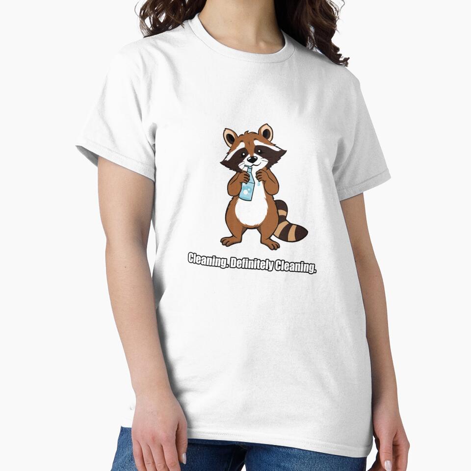 Raccoon - Cleaning Definitely Cleaning - Funny Raccoon Gift by pawdrops