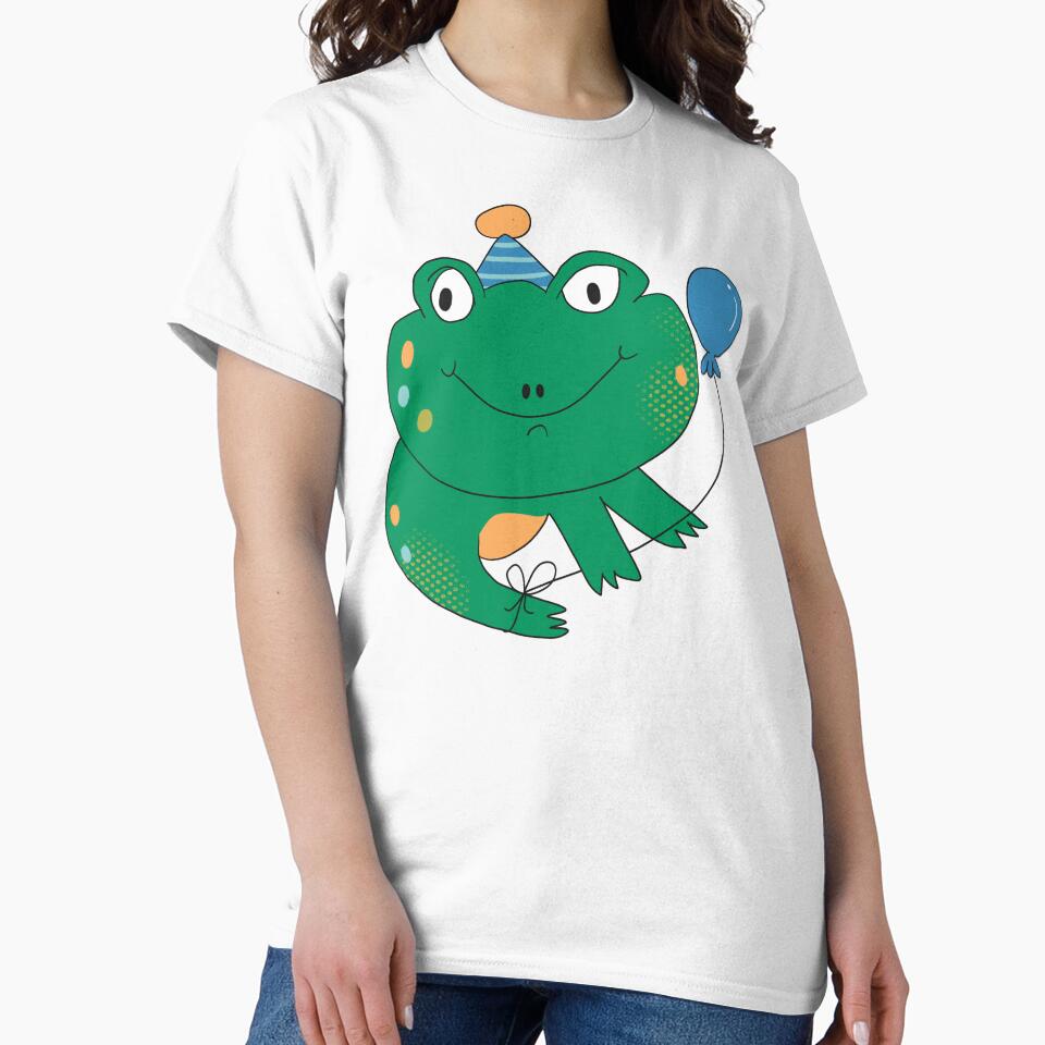 Birthday Party Freddy Frog (Blue) by yellowflowerhut