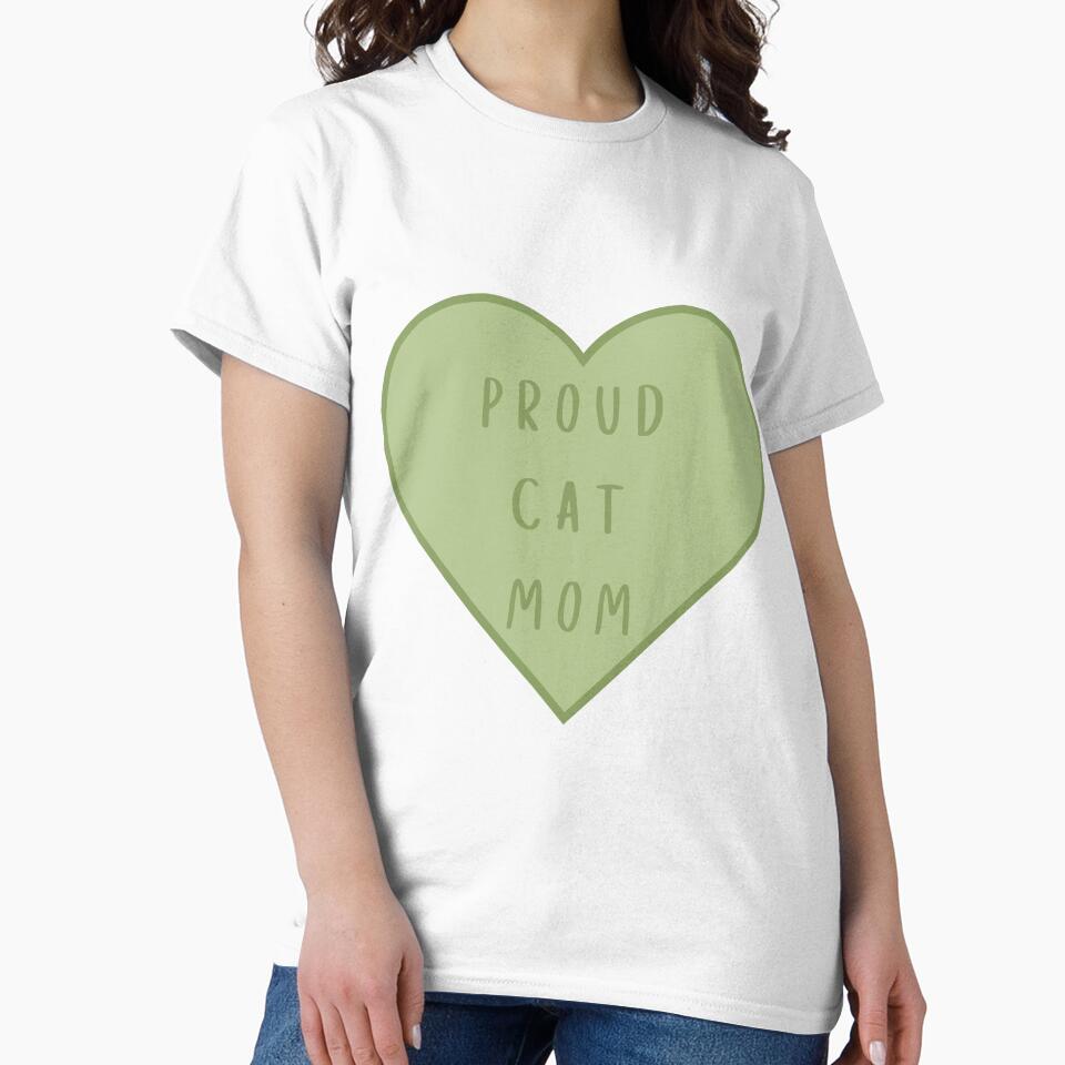Proud Cat Mom Sage Green by helenmaria-