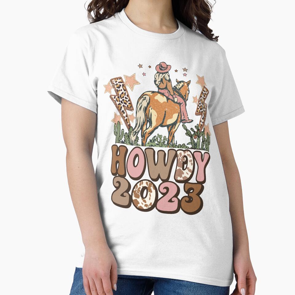 Howdy 2023 Happy New Year Western Cowgirl by i-longmanshop
