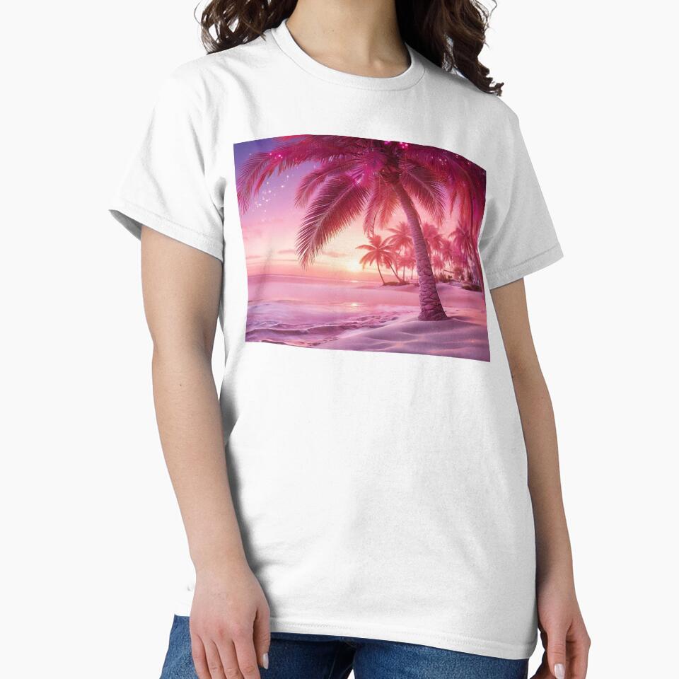 Tranquil Pink Beach Tropical Sunset by PinkGoddessLove