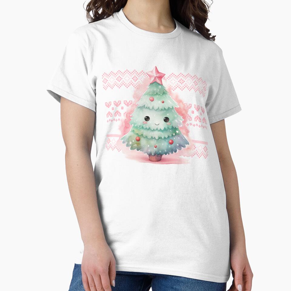Pink Christmas Tree Pink Christmas Pink And Green Ugly Christmas Sweater Kawaii Pink Xmas by OliveAndSnow