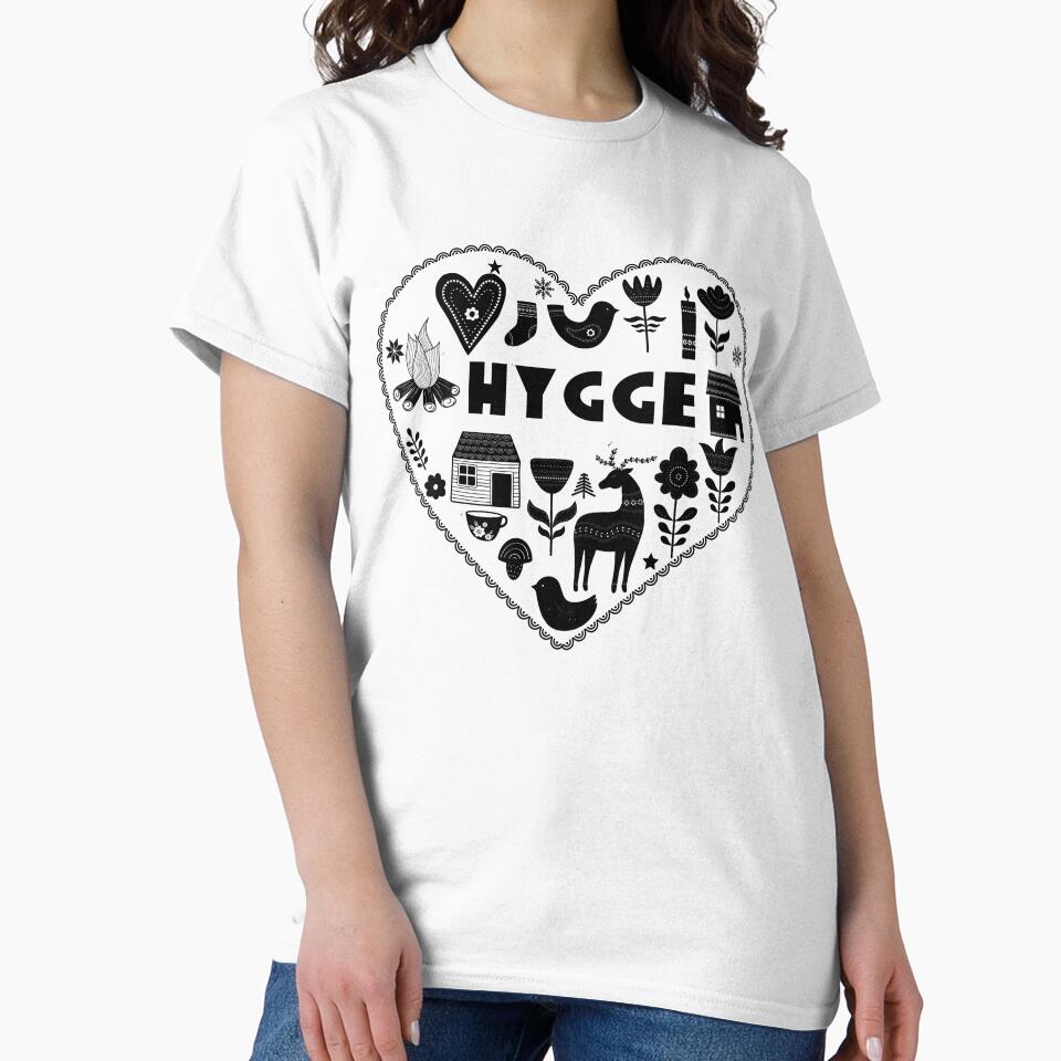 Hygge Heart Danish Cozy Symbols Scandinavian Art, by funnytshirtemp