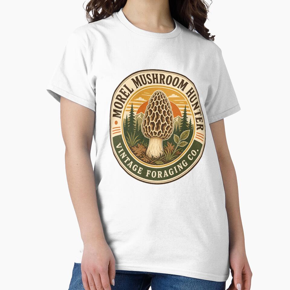 Funny Morel Mushroom Hunting Retro Design for Mushroom Foraging Lovers by MystiMagica