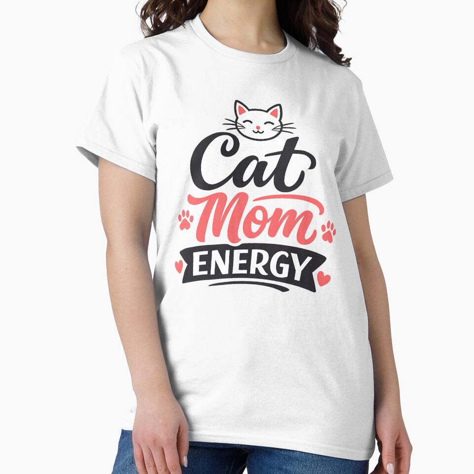 Cat Mom Energy Funny Cat Lover Gift Cute Cat Mom Aesthetic by Nubrixa-Studio